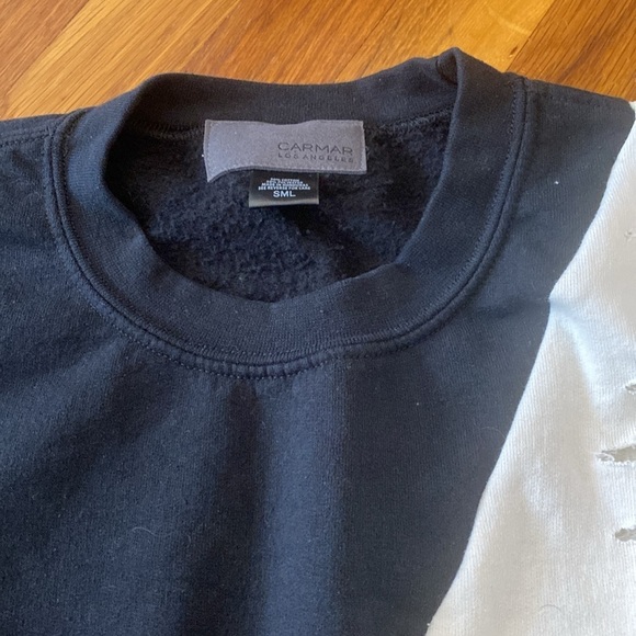 Carmar Women’s Black and White Distressed Sweatshirt Size S - Picture 6 of 8